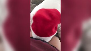 Perverted XXX Santa gets on the knees to lick young Turkish pussy