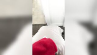 Perverted XXX Santa gets on the knees to lick young Turkish pussy