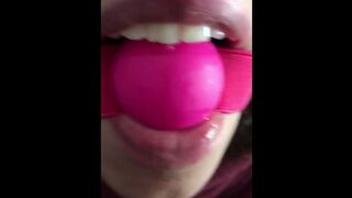 Perverted Arab XXX mom with a gagball is ready to be fucked hard