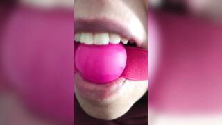 Perverted Arab XXX mom with a gagball is ready to be fucked hard