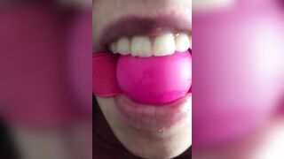 Perverted Arab XXX mom with a gagball is ready to be fucked hard