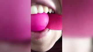 Perverted Arab XXX mom with a gagball is ready to be fucked hard