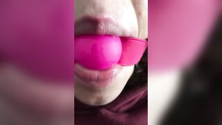 Perverted Arab XXX mom with a gagball is ready to be fucked hard