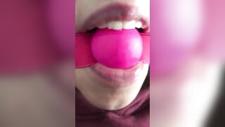 Perverted Arab XXX mom with a gagball is ready to be fucked hard