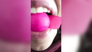 Perverted Arab XXX mom with a gagball is ready to be fucked hard