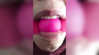 Perverted Arab XXX mom with a gagball is ready to be fucked hard