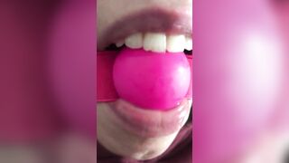 Perverted Arab XXX mom with a gagball is ready to be fucked hard