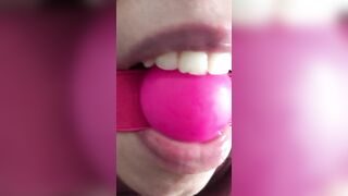 Perverted Arab XXX mom with a gagball is ready to be fucked hard