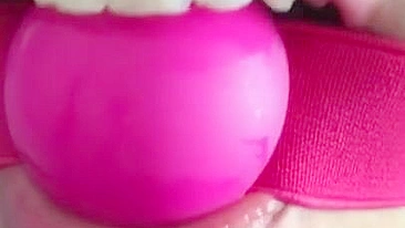 Perverted Arab XXX mom with a gagball is ready to be fucked hard