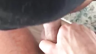 Dude covers Arab wife's XXX tits with cum after having his dick blown