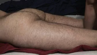 Dominating Moroccan XXX mom cuts hair on submissive husband's ass