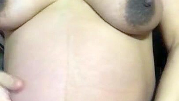 Arabic XXX mom demonstrates her sexy pregnancy and big natural tits
