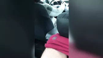 Lustful man jerks off his XXX dick to the female driver in the car Lustful man jerks off his XXX dick to the female driver in the car