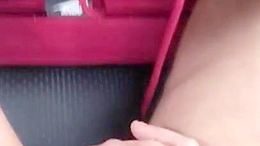 Lustful man jerks off his XXX dick to the female driver in the car