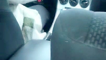 Lustful man jerks off his XXX dick to the female driver in the car