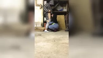 Elderly Muslim guy enjoys having his dick blown by XXX teen whore