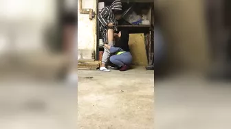 Elderly Muslim guy enjoys having his dick blown by XXX teen whore