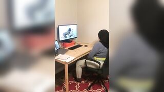 Guy catches Muslim stepsister masturbating while watching XXX clips
