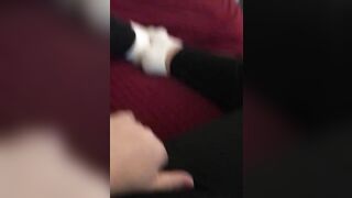 Solo Arabic hottie watches lesbian porn and teases her XXX pussy