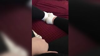 Solo Arabic hottie watches lesbian porn and teases her XXX pussy