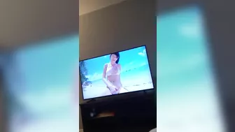 Solo Arabic hottie watches lesbian porn and teases her XXX pussy