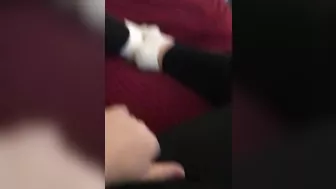 Solo Arabic hottie watches lesbian porn and teases her XXX pussy