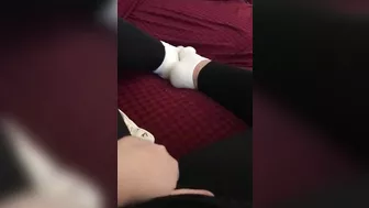 Solo Arabic hottie watches lesbian porn and teases her XXX pussy