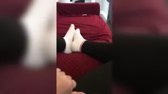 Solo Arabic hottie watches lesbian porn and teases her XXX pussy