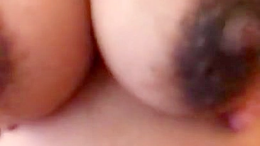 Egyptian husband records his pregnant wife showing XXX tits on cam