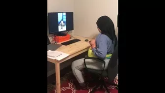 Lebanese in hijab shows XXX tits on webcam with black dude at home Lebanese in hijab shows XXX tits on webcam with black dude at home