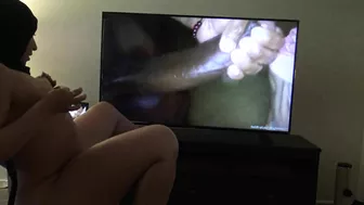 Nude Saudi Arabia girl plays with XXX cunt when watching black cocks