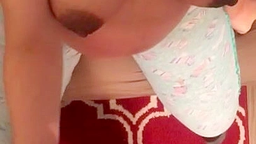 POV clip of cute Arab pregnant mom stroking hubby's erect XXX pecker