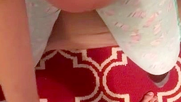 POV clip of cute Arab pregnant mom stroking hubby's erect XXX pecker
