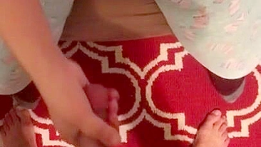 POV clip of cute Arab pregnant mom stroking hubby's erect XXX pecker