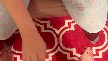 POV clip of cute Arab pregnant mom stroking hubby's erect XXX pecker