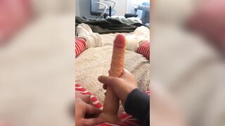 Perverted Moroccan mom gets her XXX strap-on ready to fuck hubby