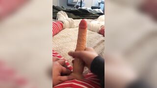 Perverted Moroccan mom gets her XXX strap-on ready to fuck hubby