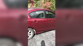 Hot Arab mom in XXX stockings touches boobs and masturbates in the car