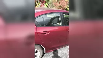 Hot Arab mom in XXX stockings touches boobs and masturbates in the car