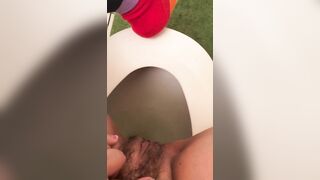 Egyptian mom is happy allowing herself to enjoy pissing in solo XXX video