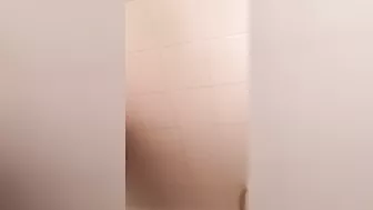 Lecherous Arab mom is captured naked in shower by the XXX cameraman