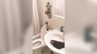 Lecherous Arab mom is captured naked in shower by the XXX cameraman