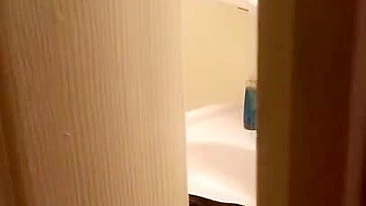 Lecherous Arab mom is captured naked in shower by the XXX cameraman