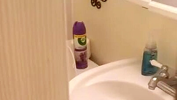 Lecherous Arab mom is captured naked in shower by the XXX cameraman