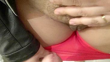 Excited Dubai mom needs XXX sized cock to smear her red panties with sperm