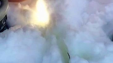 Pissing on show is XXX dream of Muslim mom who does it till last drop