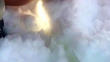 Pissing on show is XXX dream of Muslim mom who does it till last drop