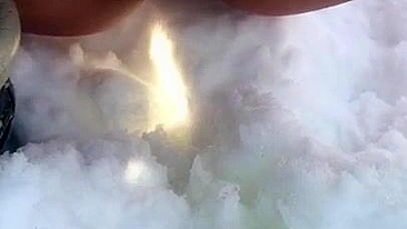 Pissing on show is XXX dream of Muslim mom who does it till last drop