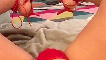 Arab mom in red panties and high heels performs XXX masturbation