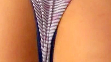 Mom in hijab and panties moves rear like there's XXX fuckstick in pussy